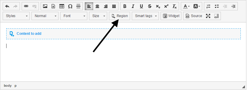 Insert dynamic region into widget